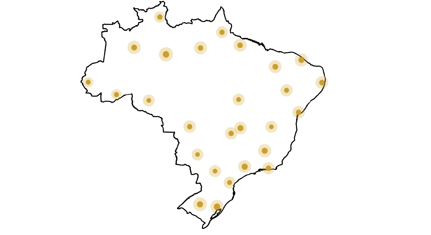 Mapa do Brasil com cobertura nacional Freela